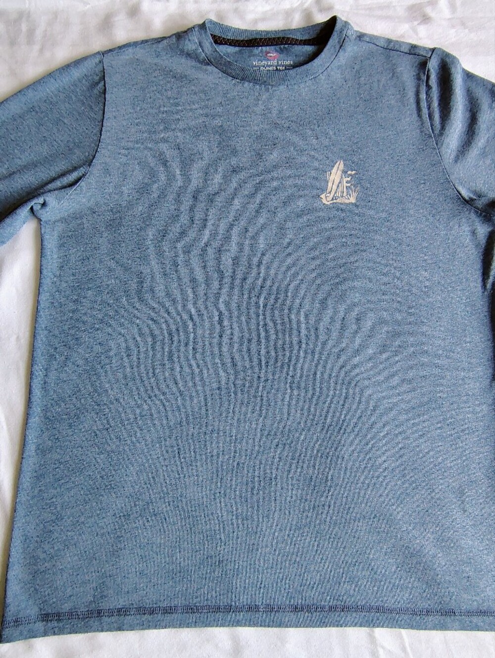 Vineyard Vines Boys Dunes Tee Blue Long Sleeve Surfboard Graphic Coastal Boys L